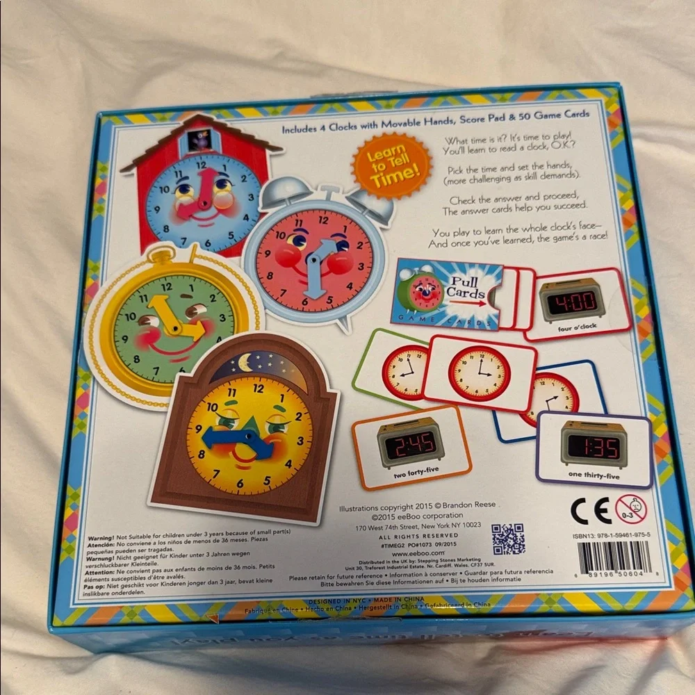 Eeboo Time Telling Game - Blue - Picture 2 of 3